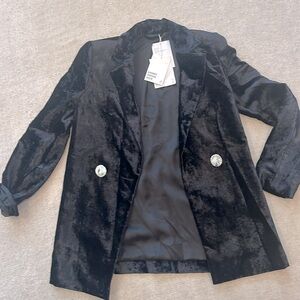 Other Stories Black Velvet Suit Blazer